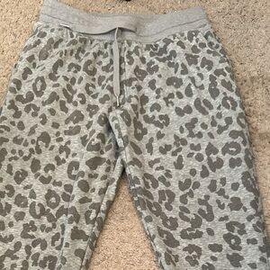 Gray Leopard Print Joggers